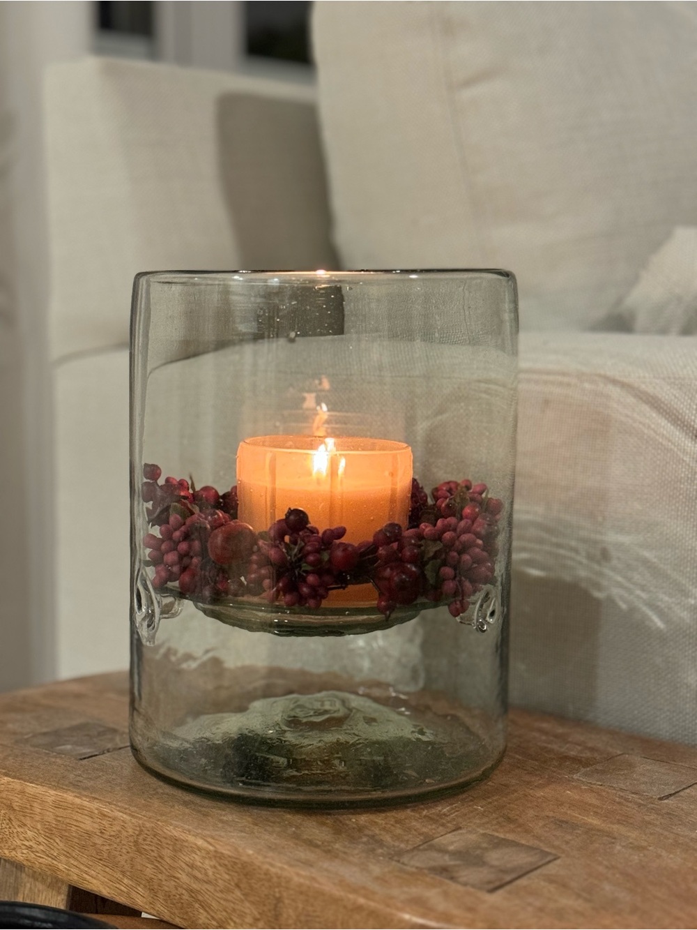 Recycled Glass Display Hurricane
Candle Holder 9.5”